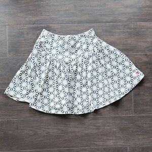 Pink Chicken Black and White Patterned Skater Skirt